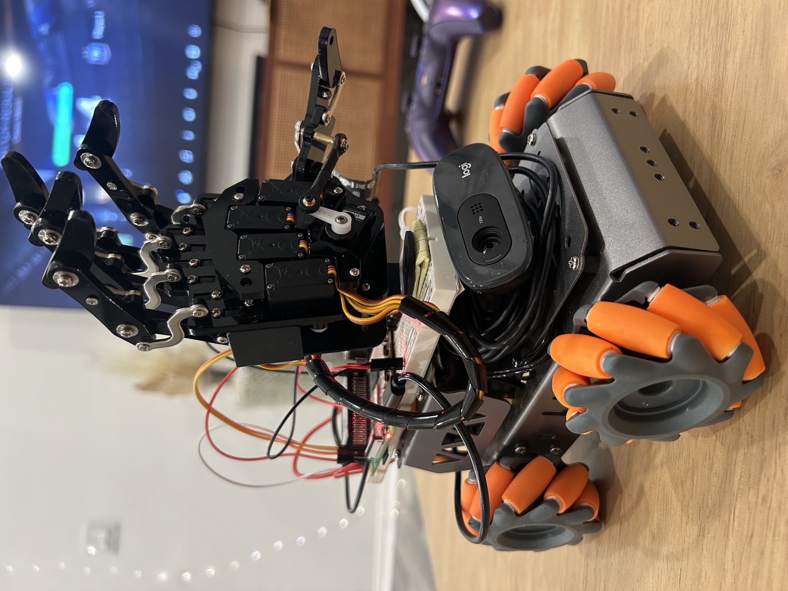 Handme Bot — bionic hand and onboard webcam